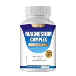 WINYEL MAGNESIUM COMPLEX Wellness Capsules With Malate & Glycinate And 8 ELEMENTAL MAGNESIUM, Supports Health 90 Capsules, Dietary Supplement. (Option: 1)